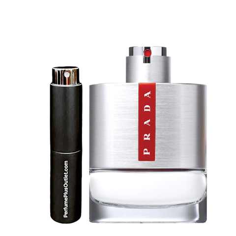 Travel Spray Black 0.27 oz filled with Luna Rossa Eau de Toilette for Men by Prada